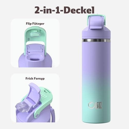 OISIZ Isolierte Edelstahl Trinkflasche 720ml für Outdoor Aktivitäten und Sport 100% auslaufsicher mit Vakuum-Technologie