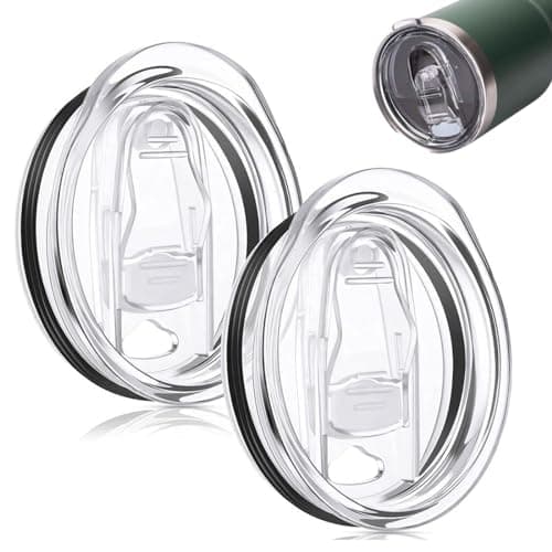 2er Set langlebiger, transparenter Kunststoff-Ersatzdeckel für 20 oz Thermobecher - идеaler Deckel für dauerhaften Gebra