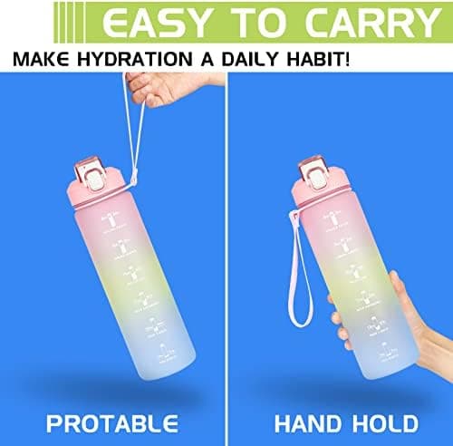 CodiCile Trinkflasche 1L - Ideal für Outdoor Aktivitäten mit Zeitmarkierung und Strohhalm
| CodiCile 1L Trinkflasche St