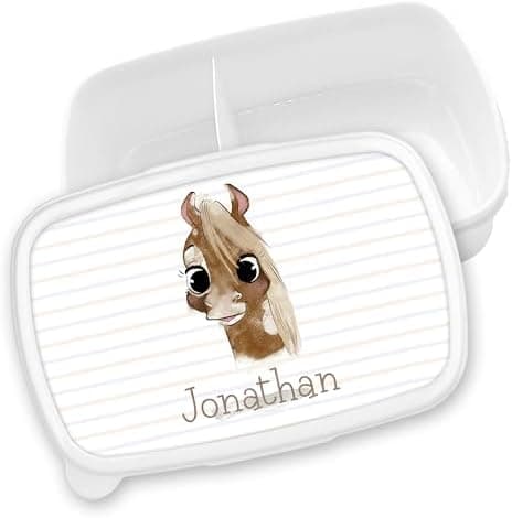 Timalo® Brotdose Kinder mit Namen | Personalisierte Bento Lunchbox für Jungen & Mädchen | Kindergarten & Schule Motiv Ti