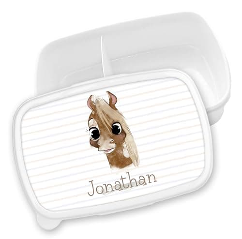 Timalo® Brotdose Kinder mit Namen | Personalisierte Bento Lunchbox für Jungen & Mädchen | Kindergarten & Schule Motiv Ti