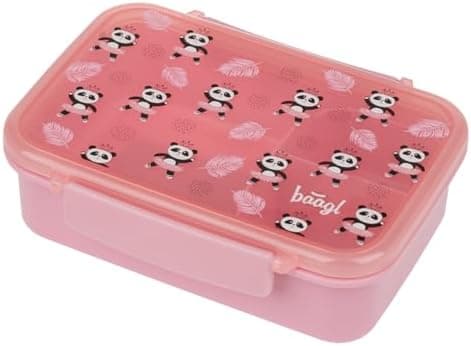 Baagl Brotdose Kinder für Schule – Snackdose mit Fächern (Panda)  
Baagl Brotdose für Mädchen – Lunchbox mit Trennfächer