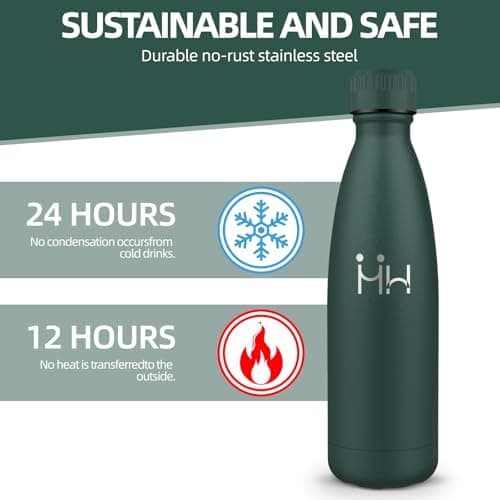 HoneyHolly Kinder Trinkflasche Doppelwandig, 500ML BPA-frei, Thermosflasche für Fitness und Gym