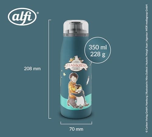 ALFI Kids ISO BOTTLE 350ml - Idas Schule der Magischen Tiere - Isoliertrinkflasche Kinder Edelstahl - hält 12 Stunden he