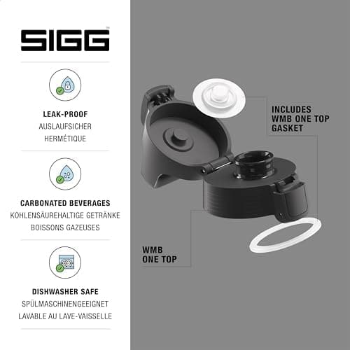 Sigg WMB ONE Top 2 Verschluss, einhändig bedienbar, auslaufsicher, Silikondichtung, One Size, Trinkflaschen Ersatzteil