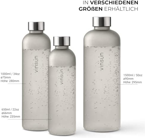 VINSUN Trinkflasche 1000ml - auslaufsicher, BPA frei, Tritan - Leichte Wasserflasche für Sport und Outdoor activities -