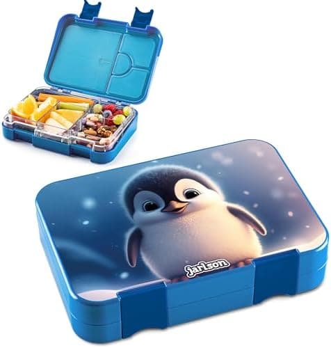 Jarlson® Brotdose Kinder mit Fächern - TONI Lunchbox - Auslaufdurchfall-Sicher – Jausenbox für Kindergarten und Schule -