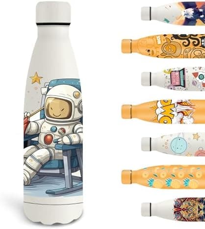 Grsta Trinkflasche 500ml, BPA-freie Edelstahlflasche für Kinder, ideale Wasserspeicherung bei Kalt&warm