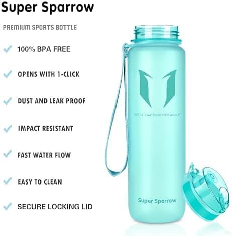 Super Sparrow BPA-frei Wasserflasche - 500ml - Ideale für Sport und Outdoor - Nachhaltig ClimatePartner certified