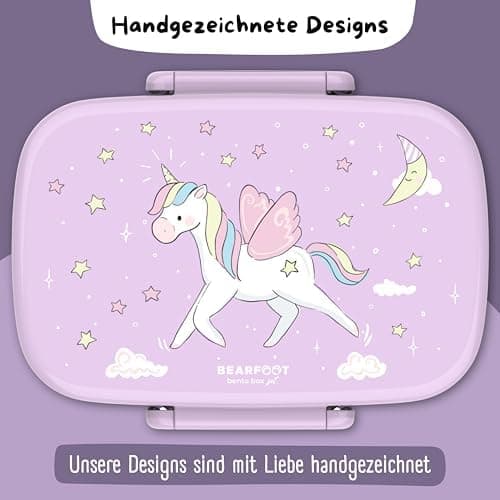 Bearfoot Brotdose Kinder BPAfrei mit Fächern Lunchbox für Mädchen & Jungen