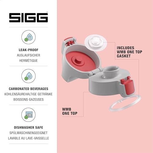 Sigg WMB ONE Top 2 Verschluss, einhändig bedienbar, auslaufsicher, Silikondichtung, One Size, Trinkflaschen Ersatzteil