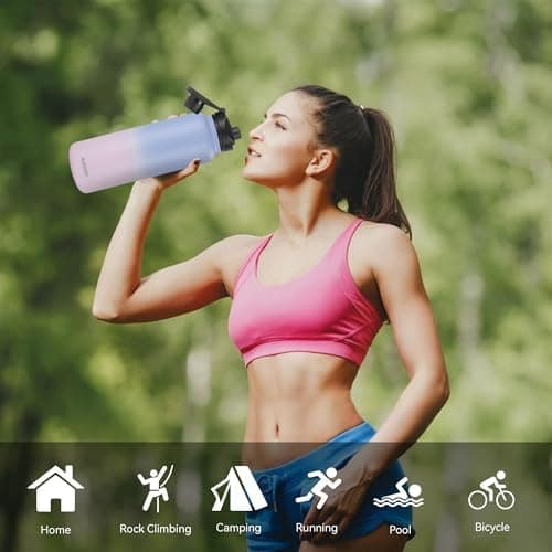 Edelstahl Trinkflasche 1.2L BPAfrei-Thermoskanne-Vakuum Doppelwandisolierung für Sport Campings-Reise-Kohlensäure Geeign