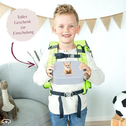 Mepal Bento Box Midi Fuchs Lunchbox - Niedliche Brotdose für Kinder | Auslaufsicher und langlebig | Sage Grün - 900 ml