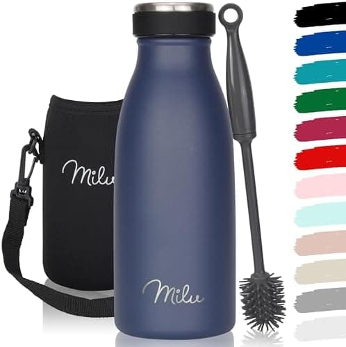 Milu Edelstahl Trinkflasche für Erwachsene – 750ml Isolierflasche zum Tragen – auslaufsicher, Kohlensäuregerecht inkl. R