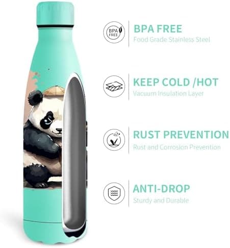 Grsta Trinkflasche 500ml, BPA-freie Edelstahlflasche für Kinder, ideale Wasserspeicherung bei Kalt&warm