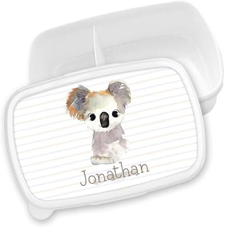 Timalo® Brotdose Kinder mit Namen | Personalisierte Bento Lunchbox für Jungen & Mädchen | Kindergarten & Schule Motiv Ti