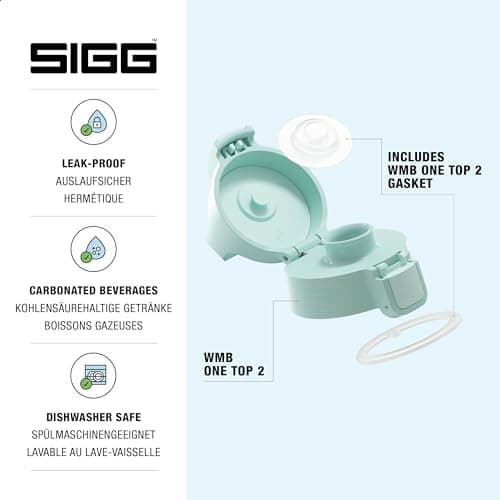 Sigg WMB ONE Top 2 Verschluss, einhändig bedienbar, auslaufsicher, Silikondichtung, One Size, Trinkflaschen Ersatzteil