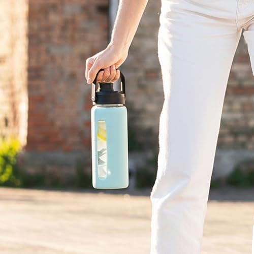 BLUEGO Glaswasserflasche 900ml BPA-frei für Outdoor Aktivitäten
| CADRES Glasbecher mit Zeitmarkierung und Silikonschut