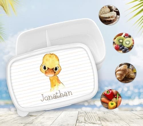 Timalo® Brotdose Kinder mit Namen | Personalisierte Bento Lunchbox für Jungen & Mädchen | Kindergarten & Schule Motiv Ti