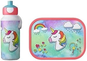 Mepal Brotdose Kinder Campus BPA-frei Animal Friends | Spezialfächerr box mit Gabel & Clip-Verschluss | 750 ml für Kinde
