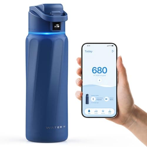 WATERH Boost Smart-Wasserflasche für Geschenke - mit Erinnerungsfunktion & Wasserspender, Edelstahl, 907 ml, Hochglanzsc