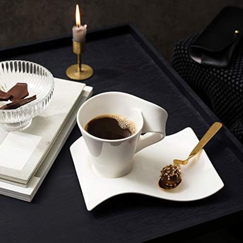 Villeroy & Boch Newwave Caffè Geschirr - Weiß, Premium Porzellan, Spülmaschinenfest, Mikrowellensicher, 300 ML Heißgeträ