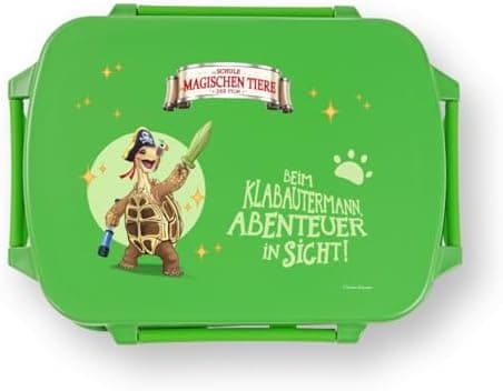 AWAVE Henrietta Snackbox Brotdose Kinder rPET Grün – Unterteilung, Auslaufsicher, Pausenbox für Schule und Picknick
