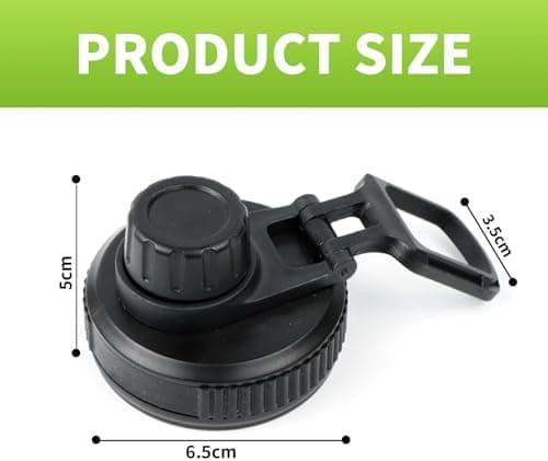 Ersatzdeckel Trinkflasche Auto-Flip-Deckel Mit Haken, Sportverschluss Für Weithalsflaschen, Schwarz 68mm Dicke