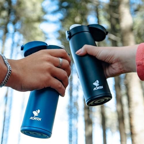 AORIN Trinkflasche Edelstahl 18/8, 500ml, BPA-Frei, Doppelwandig Isolierflasche für Sport, Schule und Outdooraktivitäten