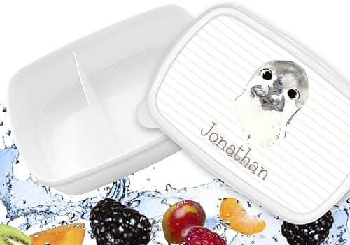 Timalo® Brotdose Kinder mit Namen | Personalisierte Bento Lunchbox für Jungen & Mädchen | Kindergarten & Schule Motiv Ti