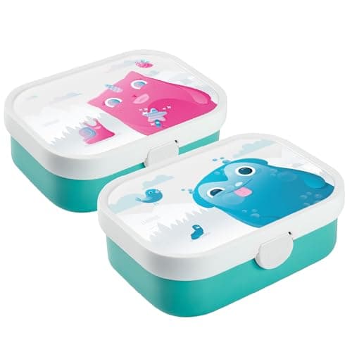 Landpark Brotdose Willi Kinder - Bento Box Kinder - Schule mit Fächern und Gabel - BPA-frei & Spülmaschinenfest - 750 ml