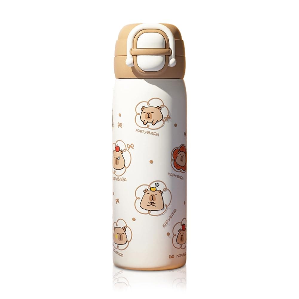 Thermosflasche mit Capybara Motiv – Edelstahl, 600ml, BPA-frei – für Kinder, Schule, Reisen