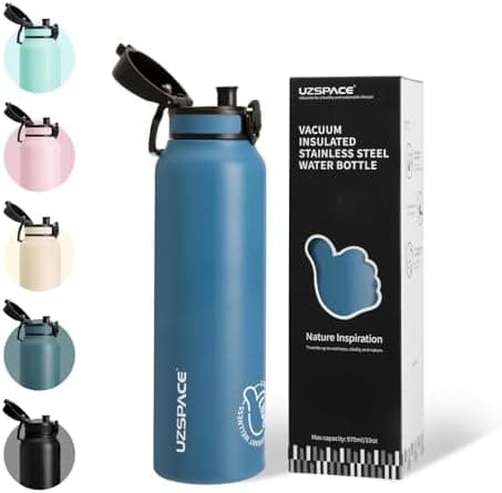 Thermosflasche UZSPACE Waldgrün Kinder 700ml Isolierte Edelstahl Trinkflasche 100% Auslaufsicher Outdoor Fitness Schule