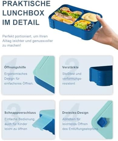 Kinder Brotdose 1100ml Auslaufsichere Bento Box Schule