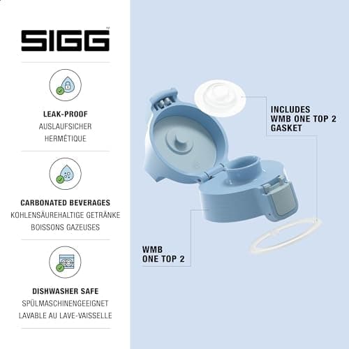 Sigg WMB ONE Top 2 Verschluss, einhändig bedienbar, auslaufsicher, Silikondichtung, One Size, Trinkflaschen Ersatzteil