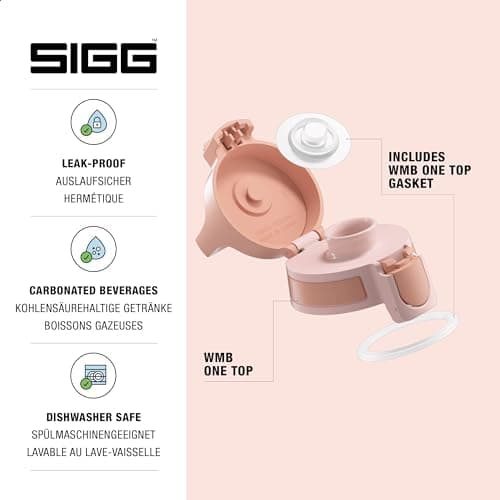 Sigg WMB ONE Top Verschluss - Einhändig bedienbar & auslaufsicher, für Trinkflaschen, Silikondichtung, One Size