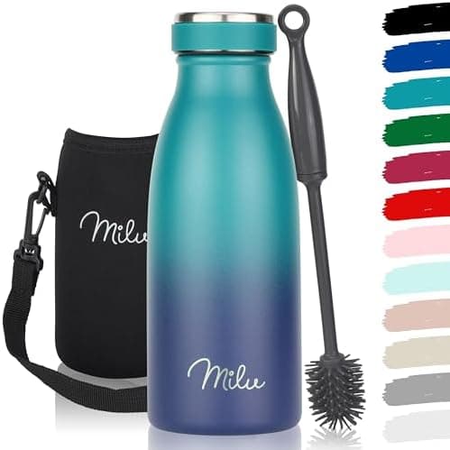 Milu Edelstahl Trinkflasche für Erwachsene – 750ml Isolierflasche zum Tragen – auslaufsicher, Kohlensäuregerecht inkl. R
