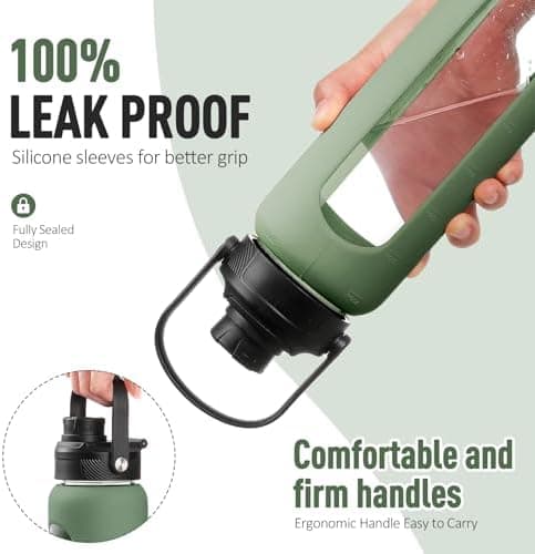 BLUEGO Glaswasserflasche 900ml BPA-frei für Outdoor Aktivitäten
| CADRES Glasbecher mit Zeitmarkierung und Silikonschut