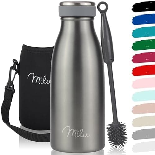 Milu Edelstahl Trinkflasche für Erwachsene – 750ml Isolierflasche zum Tragen – auslaufsicher, Kohlensäuregerecht inkl. R