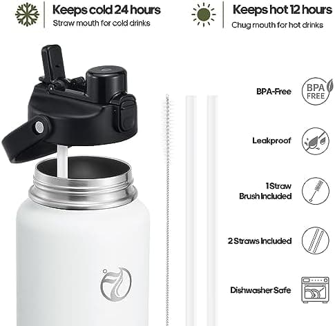 HydroPal Trinkflasche Edelstahl - 1900ml mit Henkel für Fitness, BPA-Frei, flasche Metall, Aesthetic trinkflasche Mitter