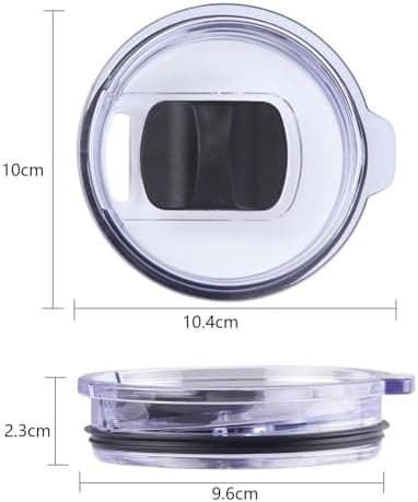 Dokeno transparente Ersatzdeckel für Becher (2 Stück 850 ML, Reiseversandsafe, Magneßschaltlatch, Schwarz) (B)  
Dokeno
