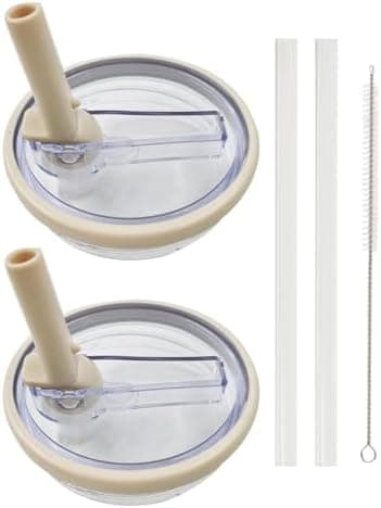 Auslaufsicherer Wasserdichter Dichter Cup Ersatzdeckel, Flip Straw Cup Lid mit 2 Trinkhalmen, 5 Stück
| Cup Deckel für