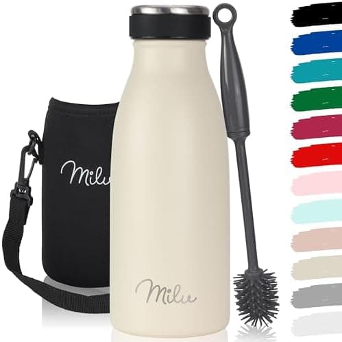 Milu Edelstahl Trinkflasche für Erwachsene – 750ml Isolierflasche zum Tragen – auslaufsicher, Kohlensäuregerecht inkl. R