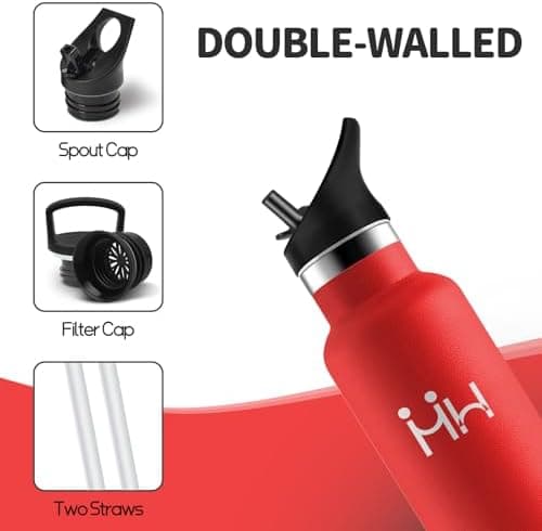 HoneyHolly Edelstahl Trinkflasche 500ML Kinder BPA-Frei Isoliert Thermoflasche