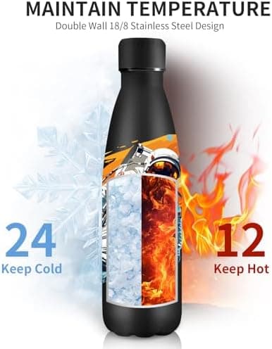 Grsta Trinkflasche 500ml, BPA-freie Edelstahlflasche für Kinder, ideale Wasserspeicherung bei Kalt&warm