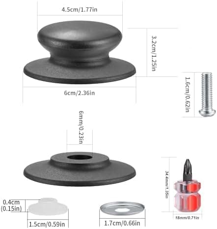4 Stück Topfdeckelknopf, Universal-topfdeckel Griff für Küchengeschirr, Ersatzknöpfe für Topfdeckel, Kasserolle und mehr