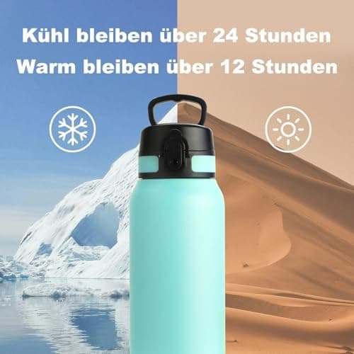 Thermosflasche UZSPACE Waldgrün Kinder 700ml Isolierte Edelstahl Trinkflasche 100% Auslaufsicher Outdoor Fitness Schule