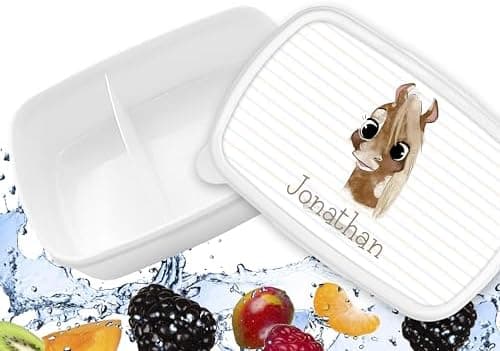 Timalo® Brotdose Kinder mit Namen | Personalisierte Bento Lunchbox für Jungen & Mädchen | Kindergarten & Schule Motiv Ti