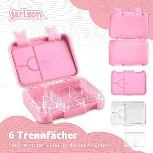 Jarlson® Brotdose Kinder mit Fächern - TONI Lunchbox - Auslaufdurchfall-Sicher – Jausenbox für Kindergarten und Schule -