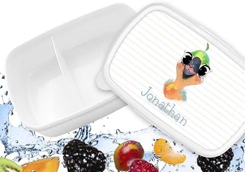 Timalo® Brotdose Kinder mit Namen | Personalisierte Bento Lunchbox für Jungen & Mädchen | Kindergarten & Schule Motiv Ti